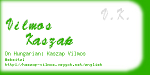 vilmos kaszap business card